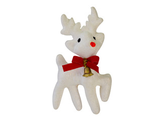 Deer Christmas on white background. (clipping path)
