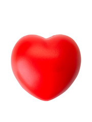 red heart on white background. (clipping path)