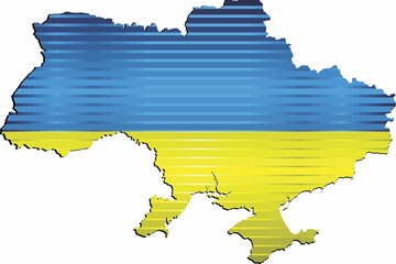 Shiny Grunge map of the Ukraine - Illustration,  Three Dimensional Map of Ukraine