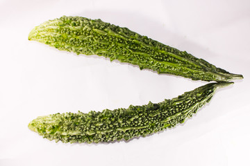 A green beautiful bitter gourd with good texture