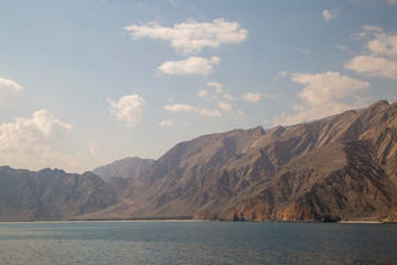 Mountains on the Indian Ocean in Oman