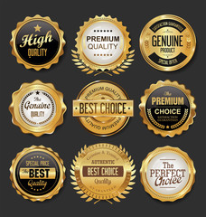Black and gold badges illustration super sale collection