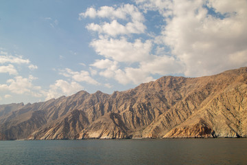 Mountains on the Indian Ocean in Oman