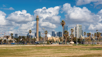 Tel Aviv City skyline at sunny day, Israel