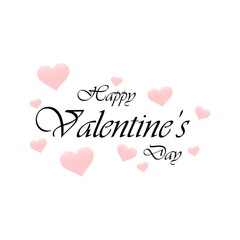 valentines day vector. Hearts around the inscription on a white background