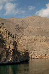 Mountains on the Indian Ocean in Oman