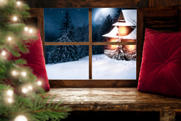 Window sill background and free space for your decoration. 