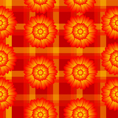 abstract background with flowers. Gingham background with a combination of floral designs. Seamless Pattern With Floral Motifs able to print for cloths, tablecloths, blanket, shirts, dresses, posters,