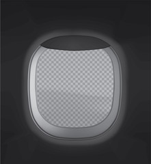 Airplane window. Vector illustration isolated on white white background. Ready for your design, promo and ect. EPS10.	