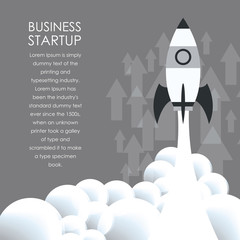 Flat design concept of startup, launch product or service. Vector illustration for website banner
