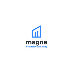 letter m finance logo design vector template