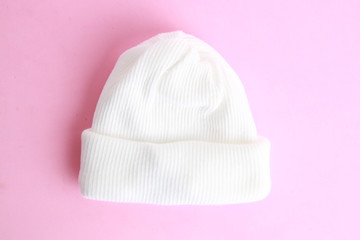white wool hat for baby