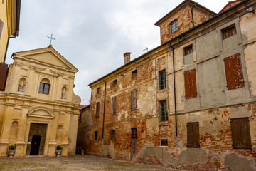Fototapeta na wymiar The 16th-century Church of San Rocco and the building of the abandoned Synagogue of Sabbioneta, Province of Mantua, Lombardy, Italy