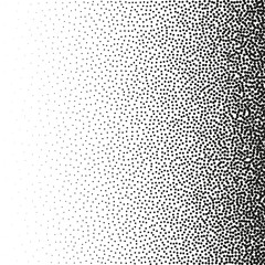 Background of very small dissolving points, noise, gradient. The Stipple grunge. Vector object with the ability to overlay. Isolated background.
