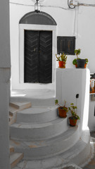 In the alleys of Naxos city in Greece