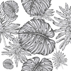 pattern tropical leaves