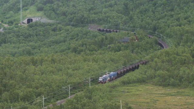 The Iron Ore Line In Northern Sweden. Iron Industry, Natural Resources, Economy Concept. Location: Bjorkliden, Sweden, Scandinavia. July Of 2019. 