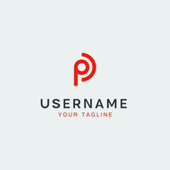 letter p minimalist logo template