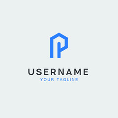 letter p minimalist logo template