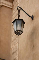 Fototapeta na wymiar vintage lantern on the wall background