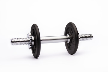 Fototapeta na wymiar Dumbbells with weights isolated on white background