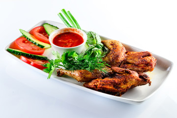 tobacco chicken on a white background