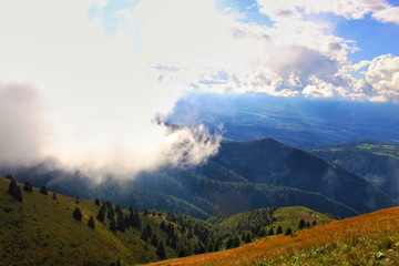 beautiful landscape with cloud and blue sky Particular landscape with the effect of the sun