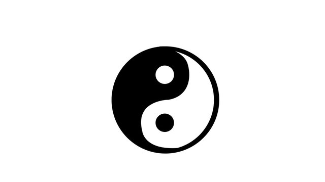  Yin yang symbol isolated on white background