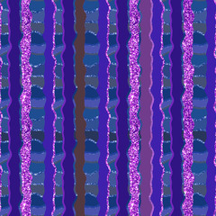 Abstract patchwork stripped print   glitter sparkling holiday seamless pattern