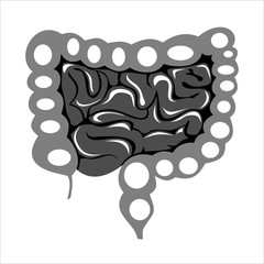 Human Intestines Icon.Element In Trendy Style.