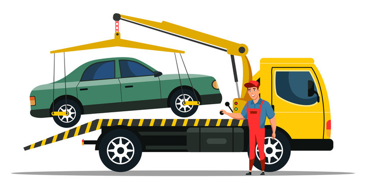 Car towing truck and road side assistance service