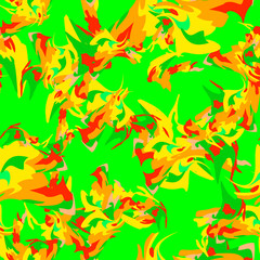 Fototapeta na wymiar Neon UFO camouflage of various shades of green, yellow, pink and orange colors