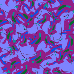 Neon UFO camouflage of various shades of violet, blue and green colors