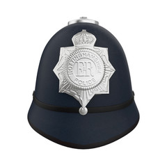 Naklejka premium British Police Bobby Helmet Hat Isolated