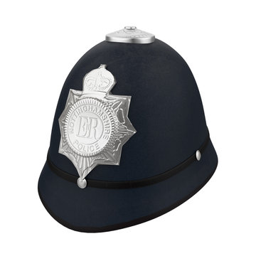 British Police Bobby Helmet Hat Isolated