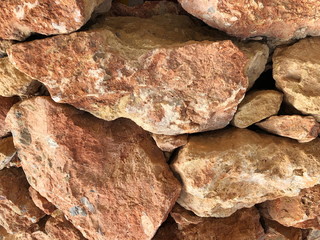 Pattern of decorative stone wall background.Stone wall texture. random size stone wall.Background of stone wall.