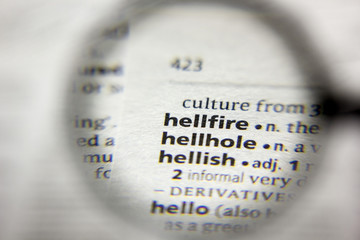 The word or phrase Hellfire in a dictionary.