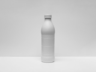 Milk bottle isolated on white with clipping path. Bottle isolated on white background. 3d rendering. High Resolution. Mock up.