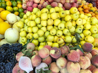 Pile of fresh fruits for sale at the market