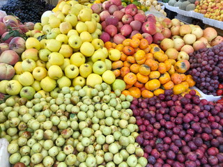 Pile of fresh fruits for sale at the market