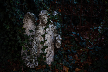 sculpture of angel in ossuary Czech republic