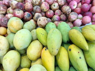 Pile of fresh fruits for sale at the market