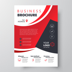 Flyer brochure design, business flyer size A4 template, creative leaflet red color
