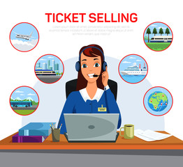 Ticket selling vector banner template