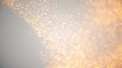 golden dust, light golden holiday background with glowing particles