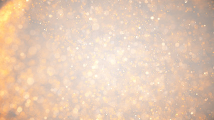 golden dust, light golden holiday background with glowing particles