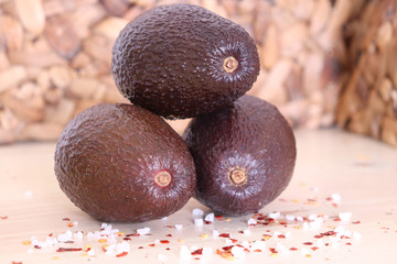 fresh avocados in blur background