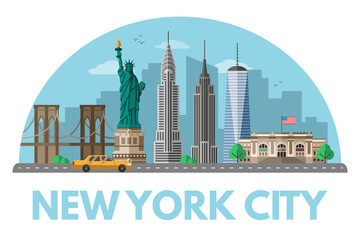 New York city flat vector illustration