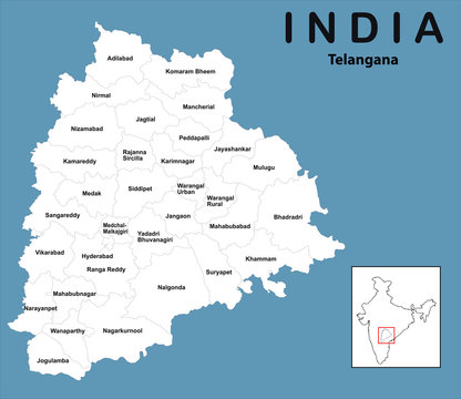 vector illustration of Telangana map