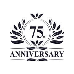 75 years Anniversary logo, luxurious 75th Anniversary design celebration.